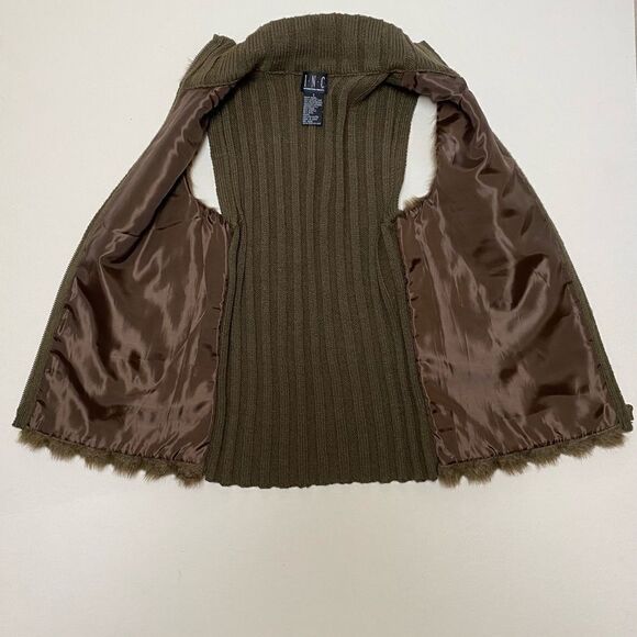 I.N.C International Concepts Faux Fur Brown Vest - Picture 2 of 4